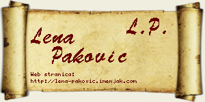 Lena Paković vizit kartica